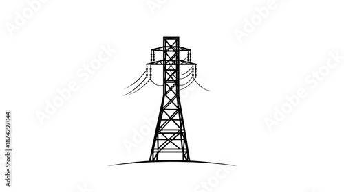 Electricity Pylon Tower Structure Illustration.