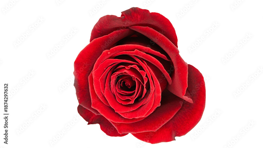 Naklejka premium 赤い薔薇の花 マクロ撮影 背景透過