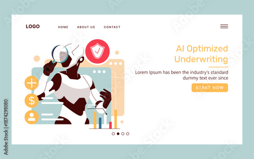 AI Robot Analyzing Data in Vector Illustration