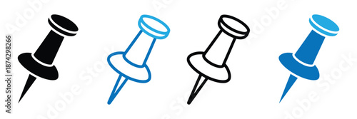 Push pin icon, Push pin icon set vector, Push pin icon for app and web design