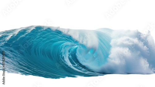 Canvas Print Powerful ocean wave PNG isolated on transparent background, turquoise water curl