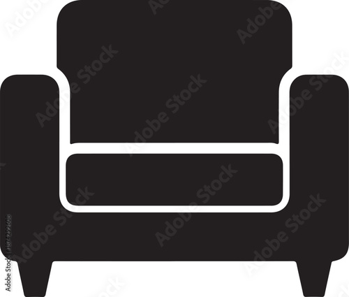 Modern Armchair Silhouette Icon for Interior Design and Decor