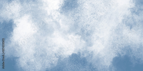 cloudy sky with color and white clouds filling the frame in an artistic watercolor painting style clouds background.	