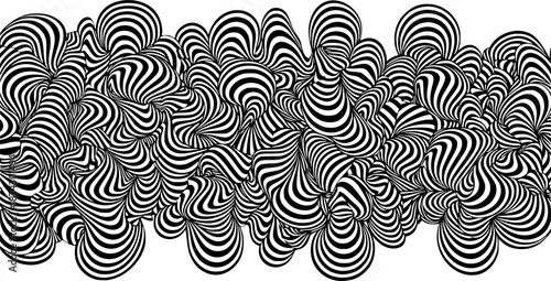 Retro 70s Psychedelic Geometric Vector Pattern, Seamless Wavy Lines in Burnt Orange and Teal, Vintage Style Texture