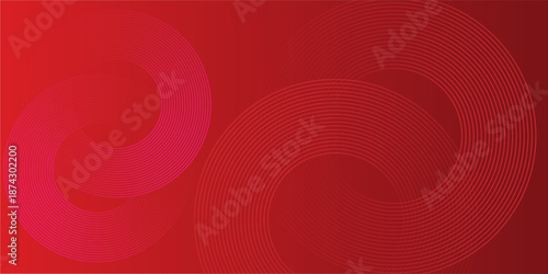 Collection of red concentric circles. Collection of radial sound wave or sonar rings. Pack of radar icon symbols, targets, dashed lines, halftones.