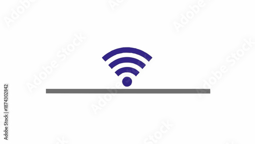 WiFi symbol on a line.