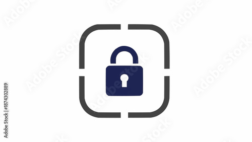 Digital padlock security icon symbol.