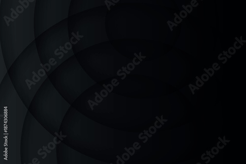 Abstract dark background with modern and futuristic 3D wave shadow effect decoration. Dynamic circle lines design for covers, banner, brochure, presentation, certificate, and website.