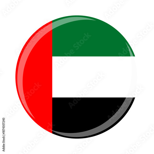 United Arab Emirates national round circle flag emblem official icon