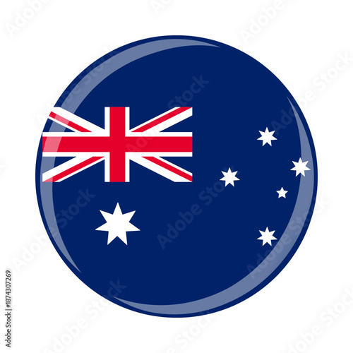 Australia national round circle flag emblem official icon