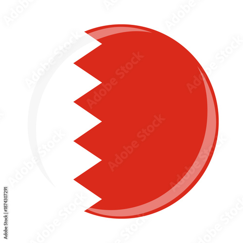 Bahrain national round circle flag emblem official icon
