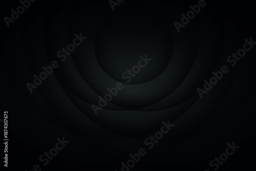 Abstract dark background with modern and futuristic 3D wave shadow effect decoration. Dynamic circle lines design for covers, banner, brochure, presentation, certificate, and website. EPS. 5