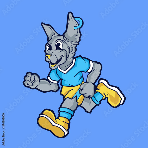 Hand drawn cartoon of a running sphynx character design