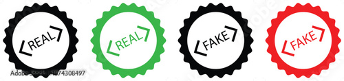 Pass and Fail Stamp Badge Vector Icons, Approval and Rejection Labels