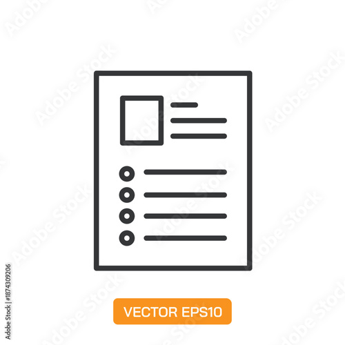 Task Icons. Thin Line Symbol Elements Collection.