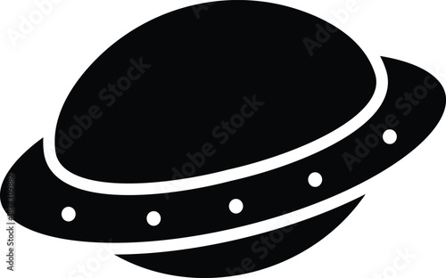 Dark silhouette of flying alien saucer