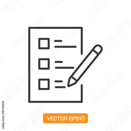 Task Icons. Thin Line Symbol Elements Collection.