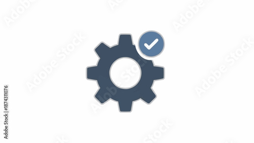 Cogwheel with checkmark icon symbol.