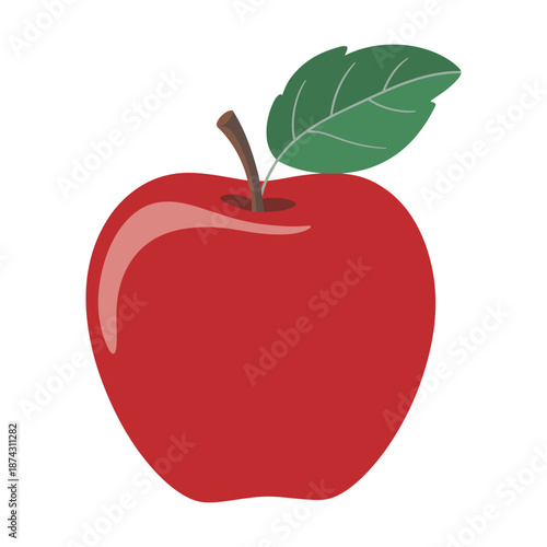 Apple vector illustration, colorful fruit graphic for healthy eating, organic branding, and educational design, flat vector art, fresh food icon, nutrition concept, minimalistic style, modern illustra