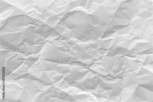 Creased empty paper with creases and wrinkles. Vector textured backdrop, old retro texture background. Plant sheet of notebook or textbook, weathered decorative wrapping for present or gift