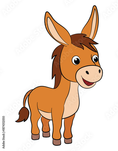 Smiling cartoon horse isolated on white background