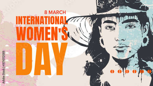 International women's day banner, vector illustration