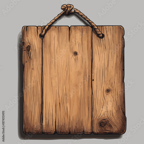 blank wood board , vector style simple color