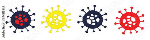 Coronavirus disease, corona virus under the microscope. Severe acute respiratory syndrome coronavirus. Vector illustration.