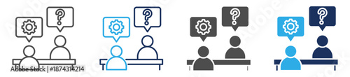 job interview icon sheet with multi style
