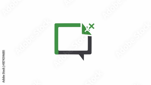 Green speech bubble with checkmark.