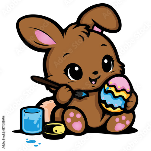 Osterhase bemalt Eier 