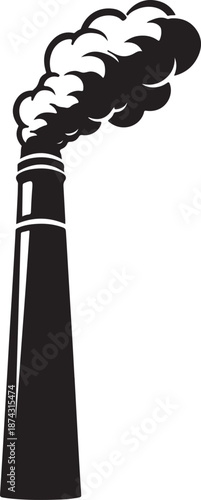Industrial Chimney Silhouette Icon Vector