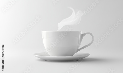 Hot drink cup still life photography minimalist aesthetic white background