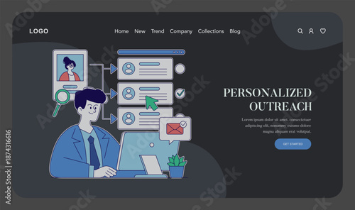 Personalized Outreach Vector Illustration of Online Communication