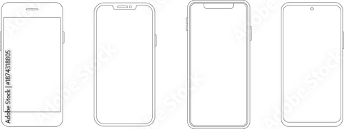 Mockup smart phone new generation Image isolated Transparent screen modern smartphone for Infographic