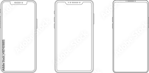 Mockup smart phone new generation Image isolated Transparent screen modern smartphone for Infographic