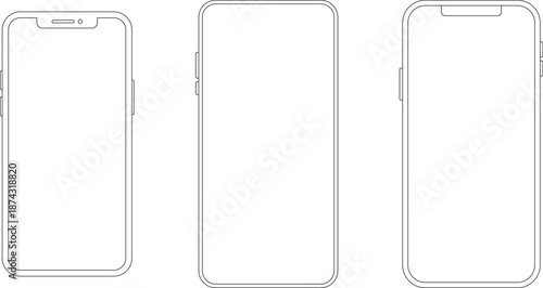 Mockup smart phone new generation Image isolated Transparent screen modern smartphone for Infographic