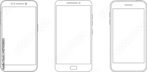 Mockup smart phone new generation Image isolated Transparent screen modern smartphone for Infographic