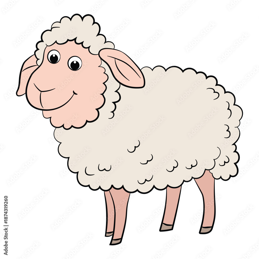 Fototapeta premium Angry sheep isolated on white background