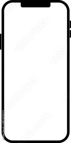 Mockup smart phone new generation Image isolated Transparent screen modern smartphone for Infographic