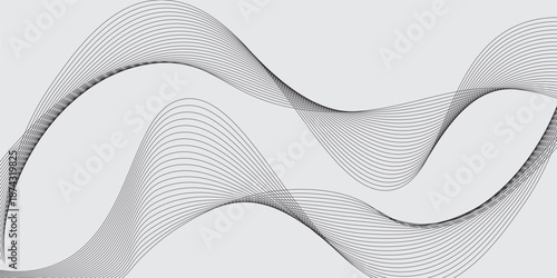 Abstract wave element for design. Digital frequency track equalizer. Stylized line art background. Vector illustration. Wave with lines created using blend tool. smooth gray,eps10