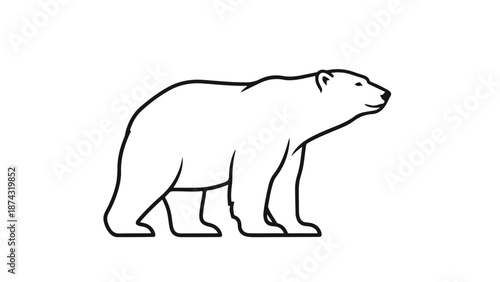 An illustration depicts a polar bear standing alone in a neutral environment.