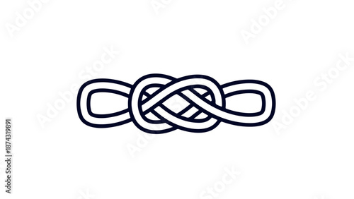 The image depicts a detailed illustration of a complex knot on a white background.