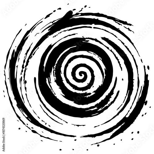 Expressive spiral ink flow grunge vector for creative agency branding artistic marketing materials and portfolio presentation backgrounds