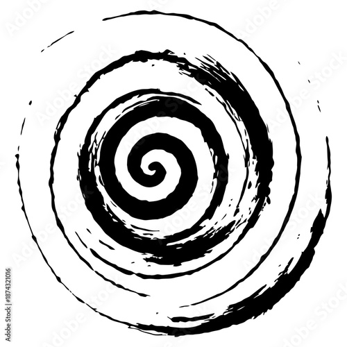 Artistic spiral ink texture grunge style vector for gallery prints creative portfolios and artistic brand identity systems
