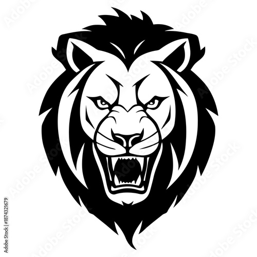 Lion side profile clean vector silhouette for wildlife conservation branding corporate logos and nature documentary promotional materials