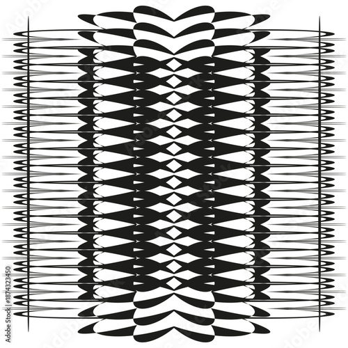Optical illusion art. Zigzag line strip. Geometric wave Vector. Abstract distortion