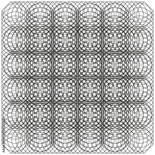 Circle grid pattern. Geometric mesh art. Round net Vector. Abstract cell shape.