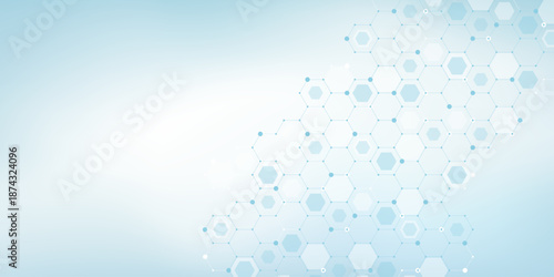 Molecular abstract structure and genetic engineering DNA. Healthcare and medicine background concept. Scientific research background. Wave flow. Innovation pattern. Vector illustration.