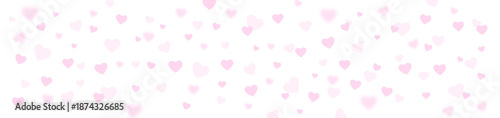 Pink hearts illustration on a white background - love heart for valentines day background - design banner